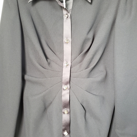 NWT Talbots Black Twist Button Up Dress size 4 Petite Black - Picture 3 of 8